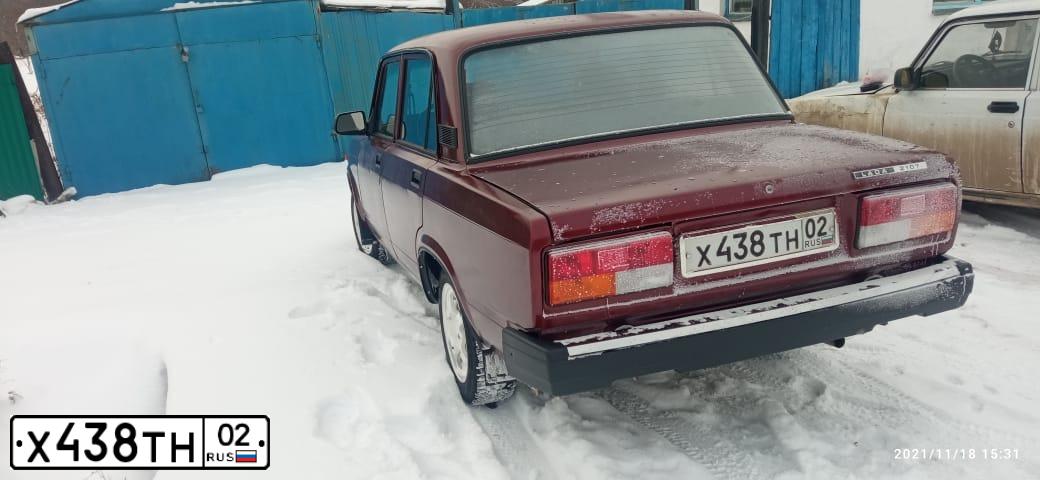 Фото автомобиля LADA 2107 LADA, 2006 — госномер Х438ТН02. Цвет: ТЕМНО-ВИШНЕВЫЙ