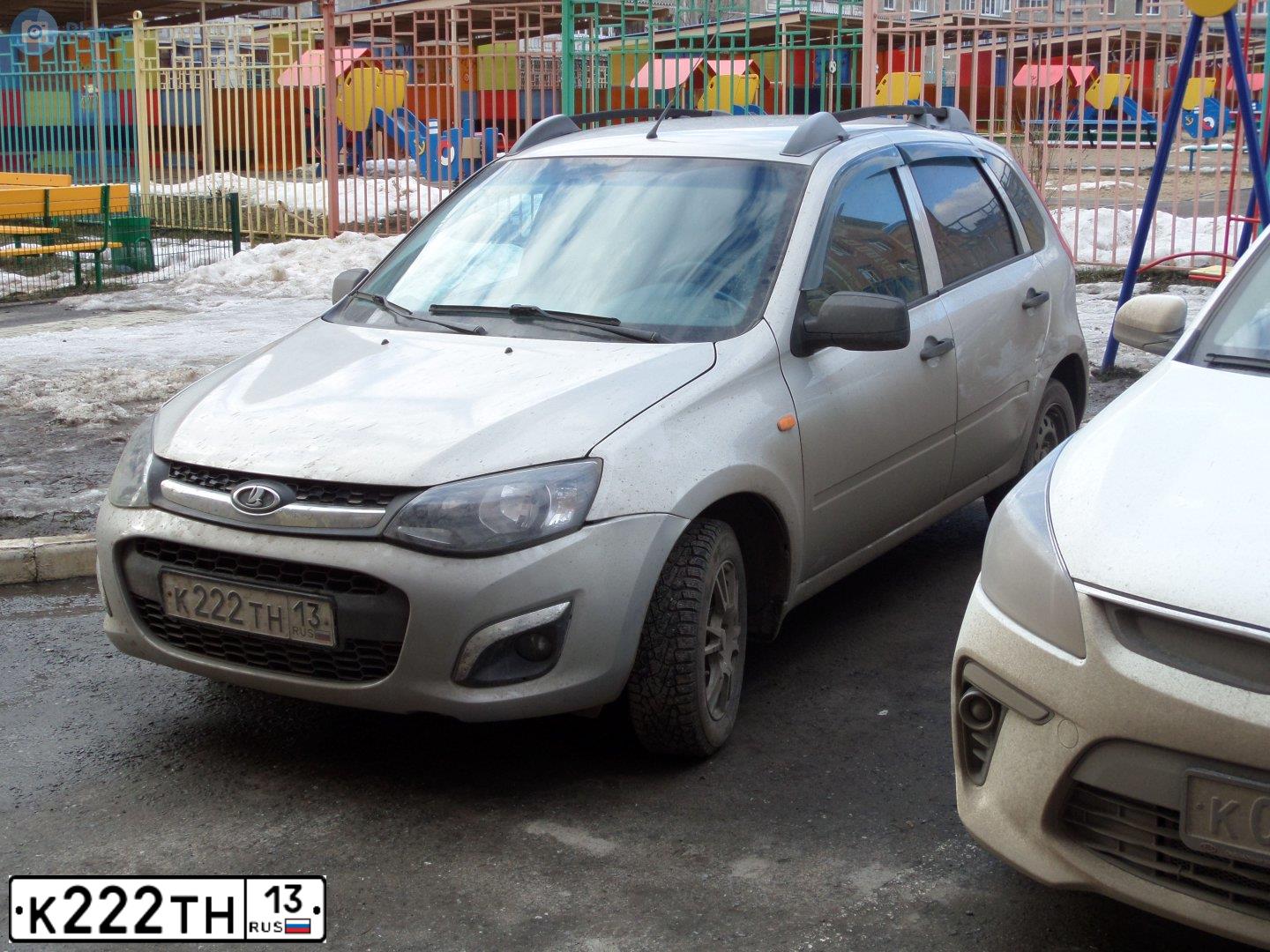 Фото автомобиля LADA KALINA, 2013 — госномер Т174ЕХ58. Цвет: Серебристый