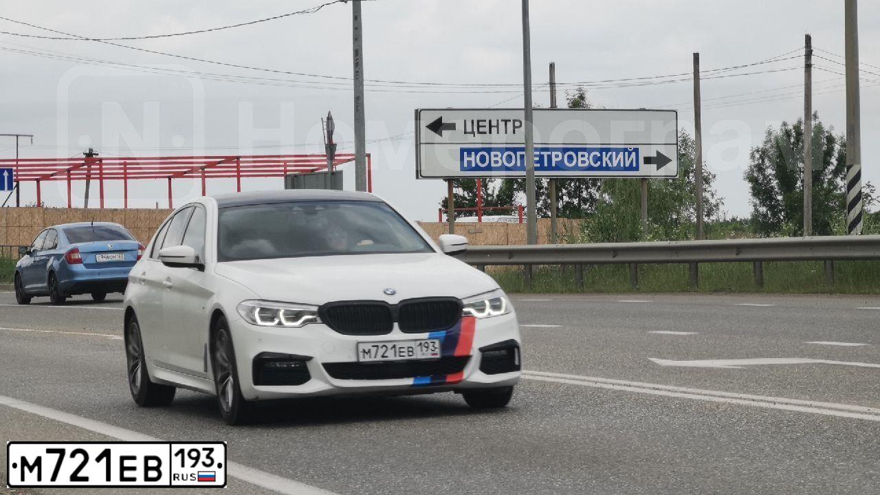 Фото автомобиля BMW SERIE 5, 2020 — госномер М721ЕВ193. Цвет: Белый
