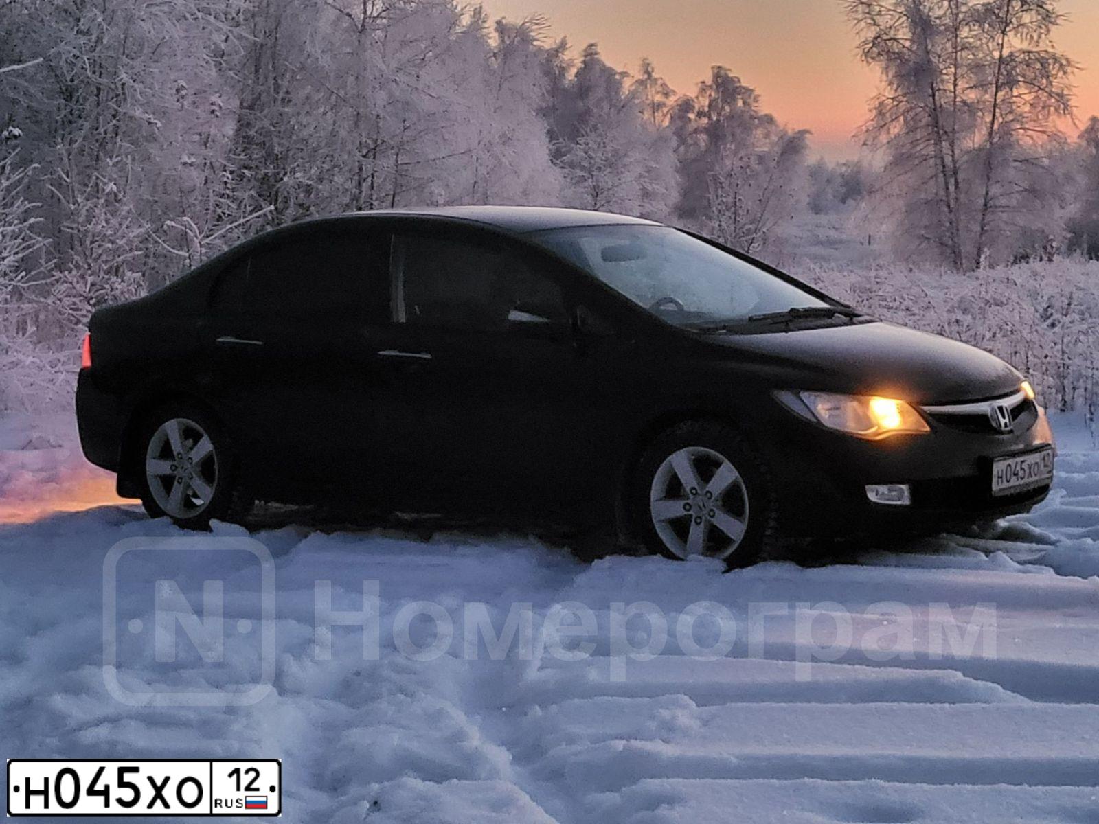 Фото автомобиля HONDA CIVIC, 2006 — госномер Н045ХО12. Цвет: ЧЕРНЫЙ