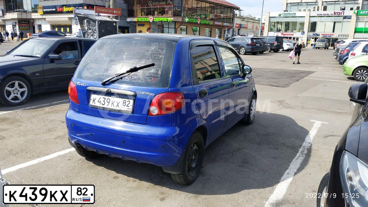 Фото автомобиля DAEWOO MATIZ, 2008 — госномер В245СА790. Цвет: синий черный