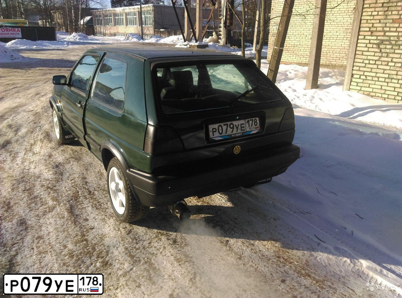Фото автомобиля ФОЛЬКСВАГЕН GOLF-2, 1988 — госномер М146ТН198. Цвет: Темно-зеленый
