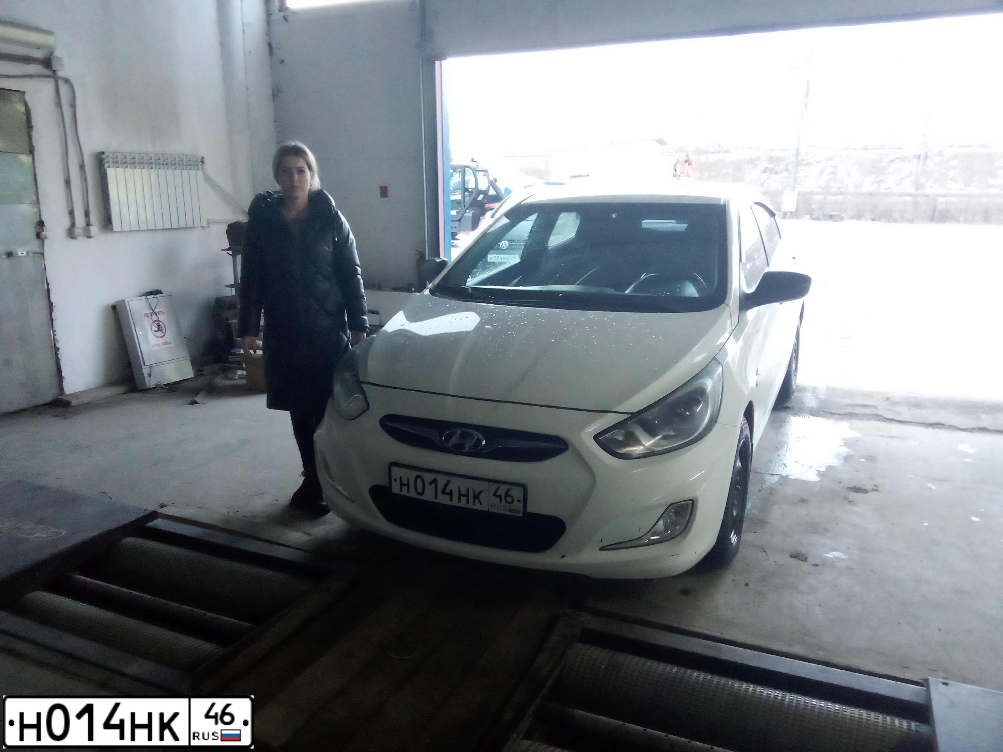 Фото автомобиля HYUNDAI SOLARIS, 2011 — госномер Н014НК46. Цвет: Белый