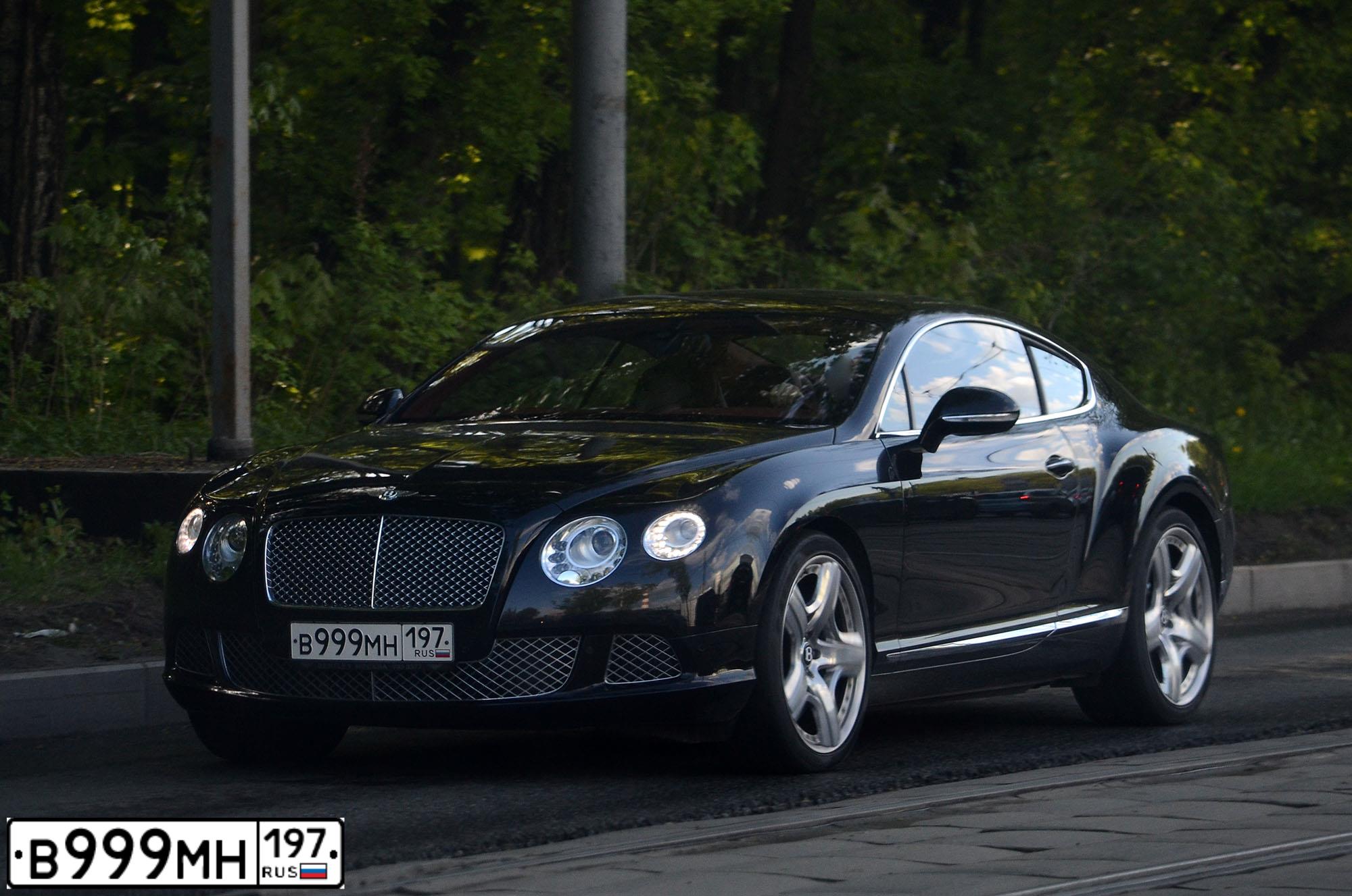 Фото автомобиля BENTLEY CONTINENTAL, 2011 — госномер В999МН197. Цвет: ЧЕРНЫЙ