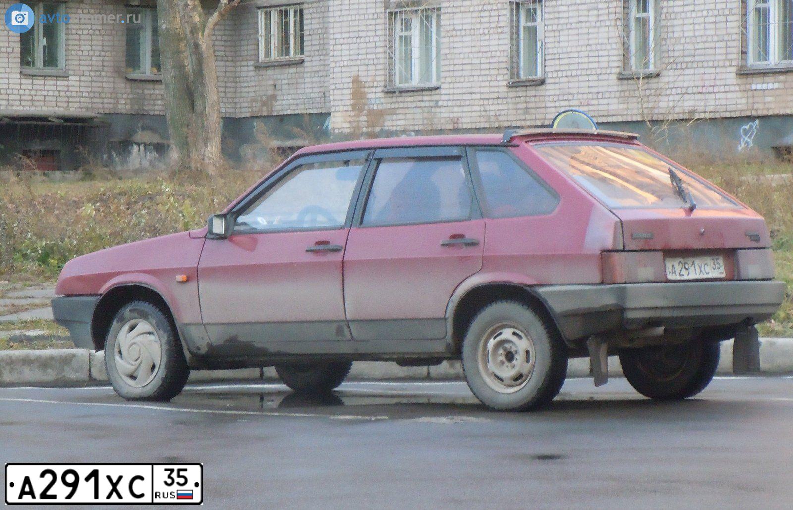 Фото автомобиля LADA 2109 SAMARA, 1995 — госномер К225ВР35. Цвет: ВИШНЕВЫЙ