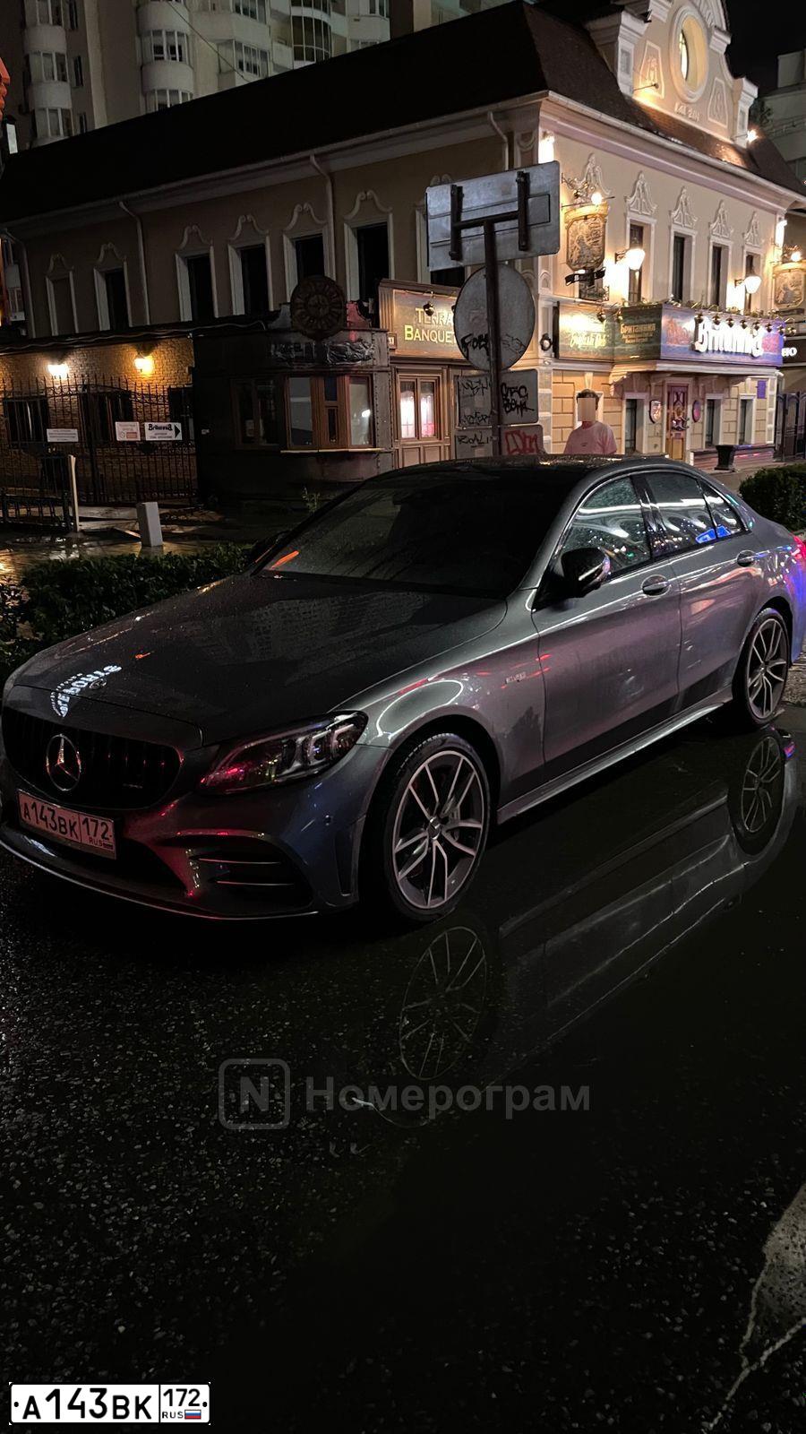 Фото автомобиля MERCEDES - BENZ БЕЗ МОДЕЛИ АМG С43, 2018 — госномер А143ВК172. Цвет: СЕРЫЙ