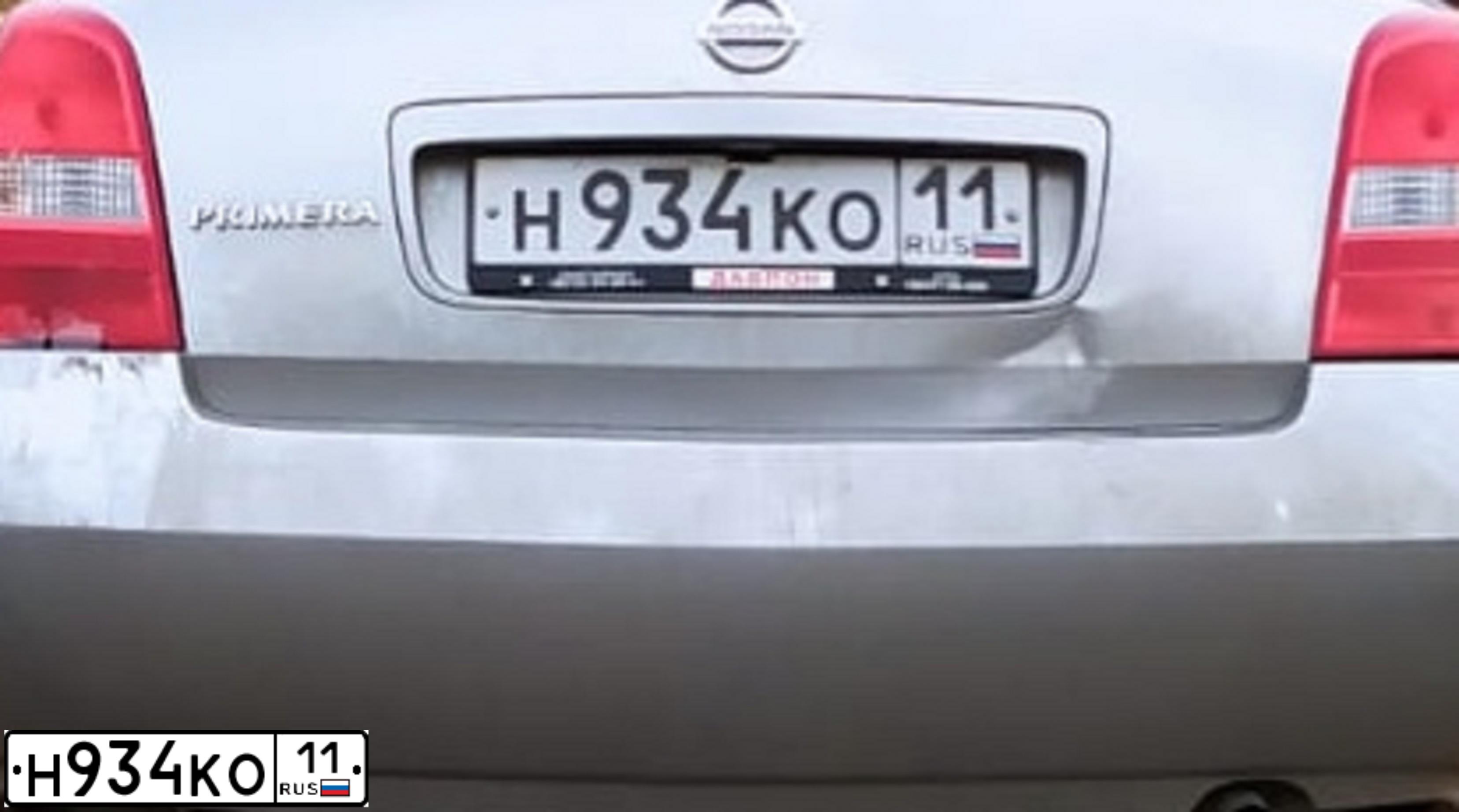 Фото автомобиля NISSAN PRIMERA, 2007 — госномер У097ВТ44. Цвет: СЕРЕБРИСТЫЙ