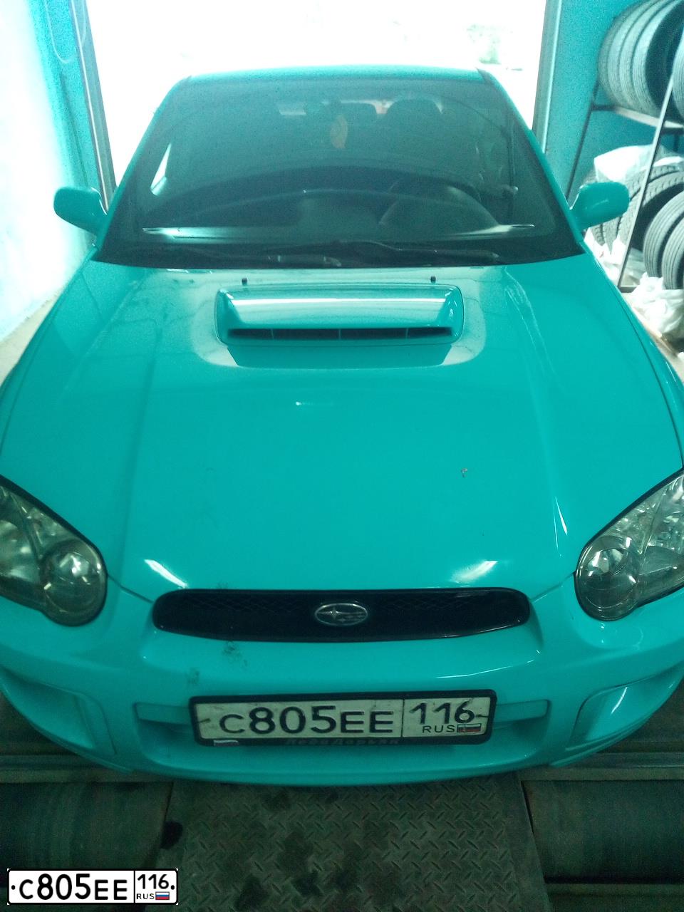 Фото автомобиля SUBARU IMPREZA, 2002 — госномер Т330КР39. Цвет: ЗЕЛЕНО-СЕРЫЙ