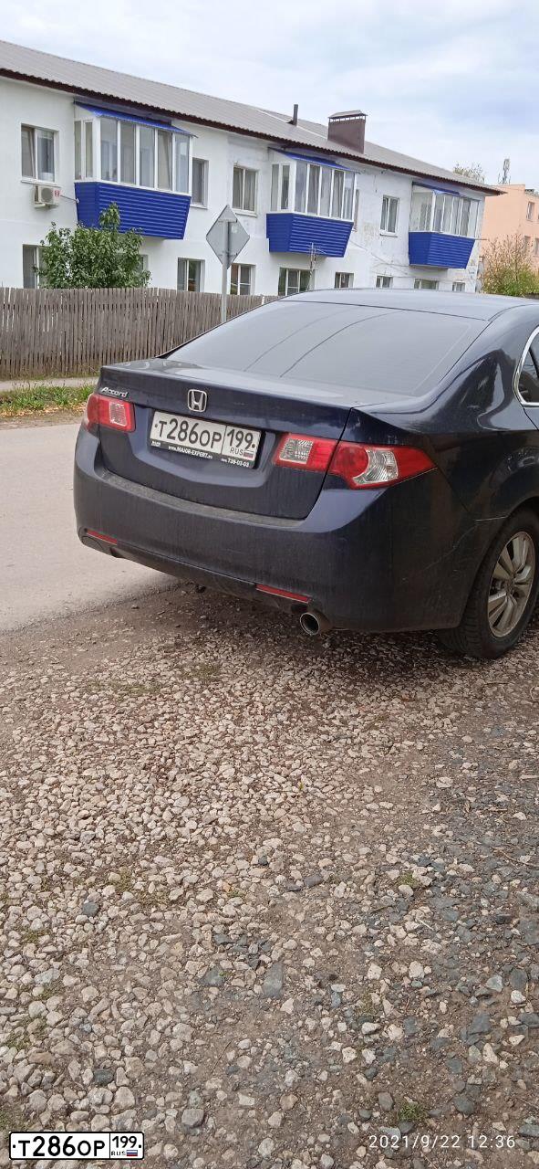 Фото автомобиля HONDA ACCORD, 2008 — госномер Т286ОР199. Цвет: ТЕМНО-СИНИЙ