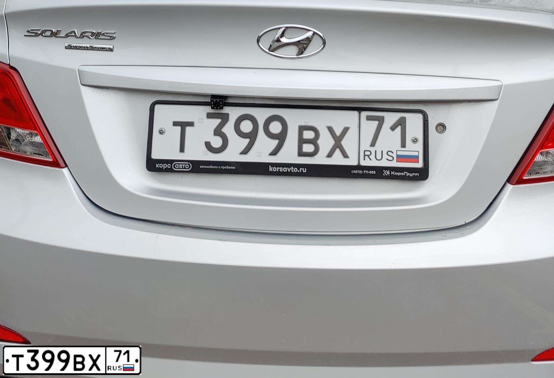 Фото автомобиля HYUNDAI SOLARIS, 2016 — госномер Т399ВХ71. Цвет: СЕРЕБРИСТЫЙ