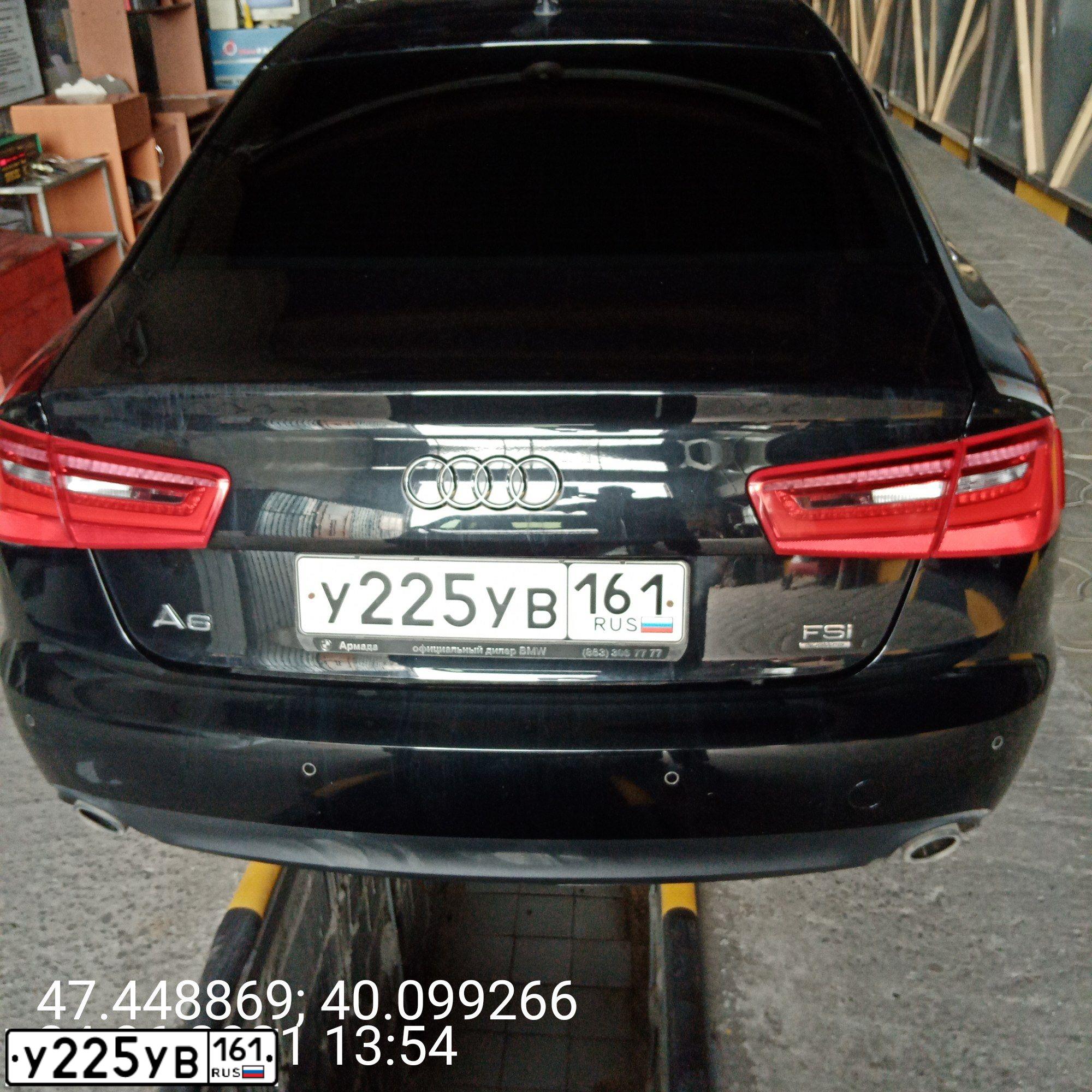 Фото автомобиля AUDI A6, 2013 — госномер Е582ВМ15. Цвет: ЧЕРНЫЙ