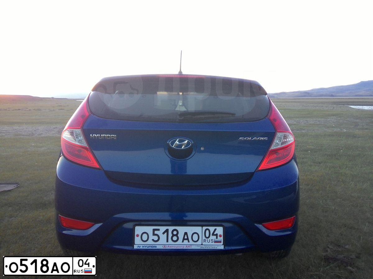 Фото автомобиля HYUNDAI SOLARIS, 2012 — госномер А766ОН92. Цвет: Темно-синий