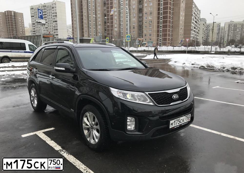 Фото автомобиля KIA SORENTO, 2017 — госномер С750СУ69. Цвет: ЧЕРНЫЙ