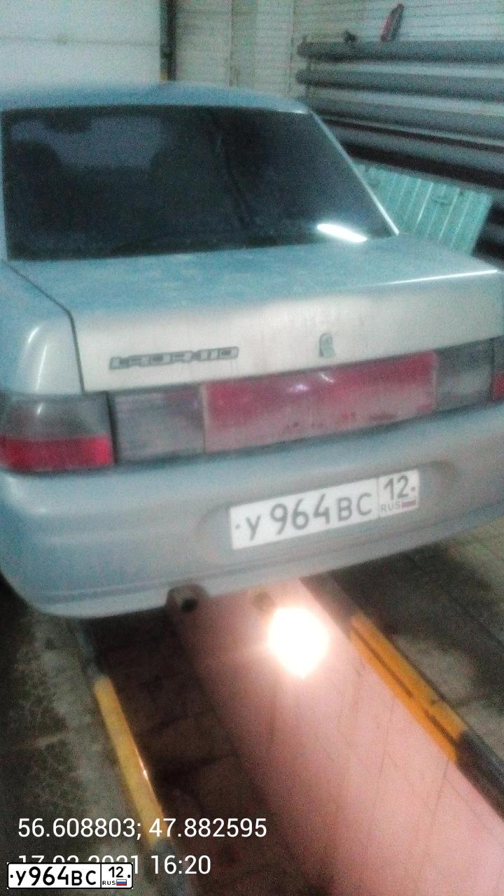 Фото автомобиля LADA 2110, 2004 — госномер У964ВС12. Цвет: ЗОЛОТИСТО-СЕРЫЙ