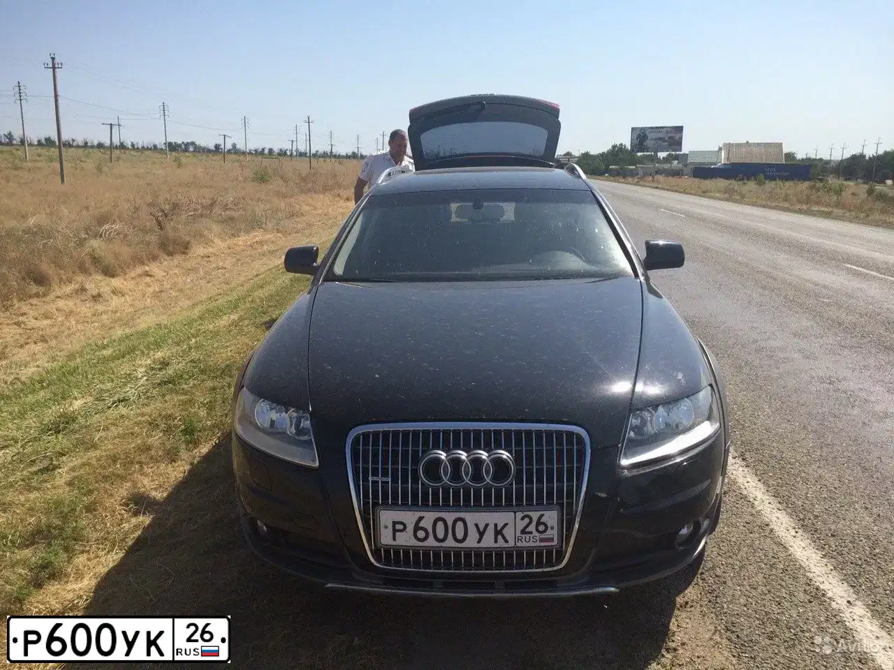 Фото автомобиля AUDI A6, 2007 — госномер Р600УК26. Цвет: ЧЕРНЫЙ