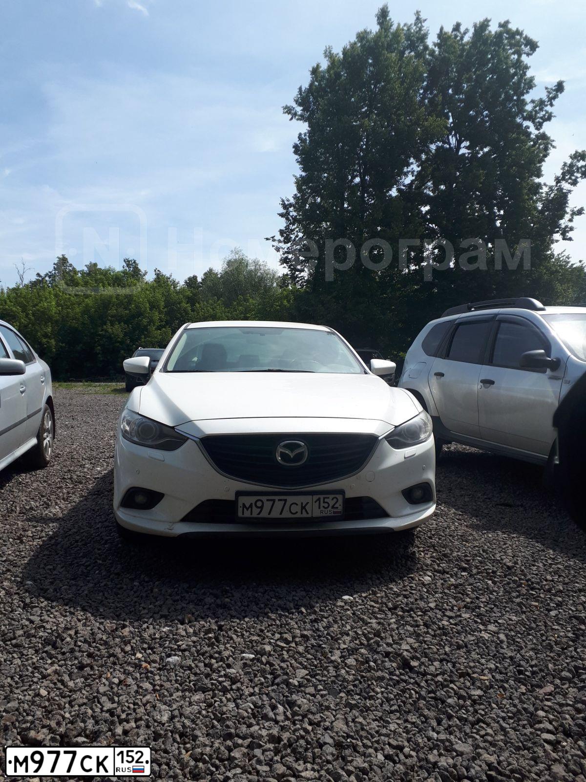 Фото автомобиля MAZDA 6, 2013 — госномер М977СК152. Цвет: БЕЛЫЙ