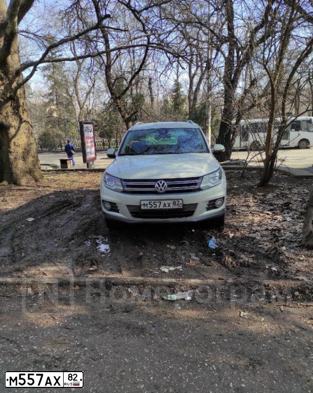 Фото автомобиля VOLKSWAGEN TIGUAN, 2014 — госномер М557АХ82. Цвет: СЕРО-ЖЕЛТЫЙ