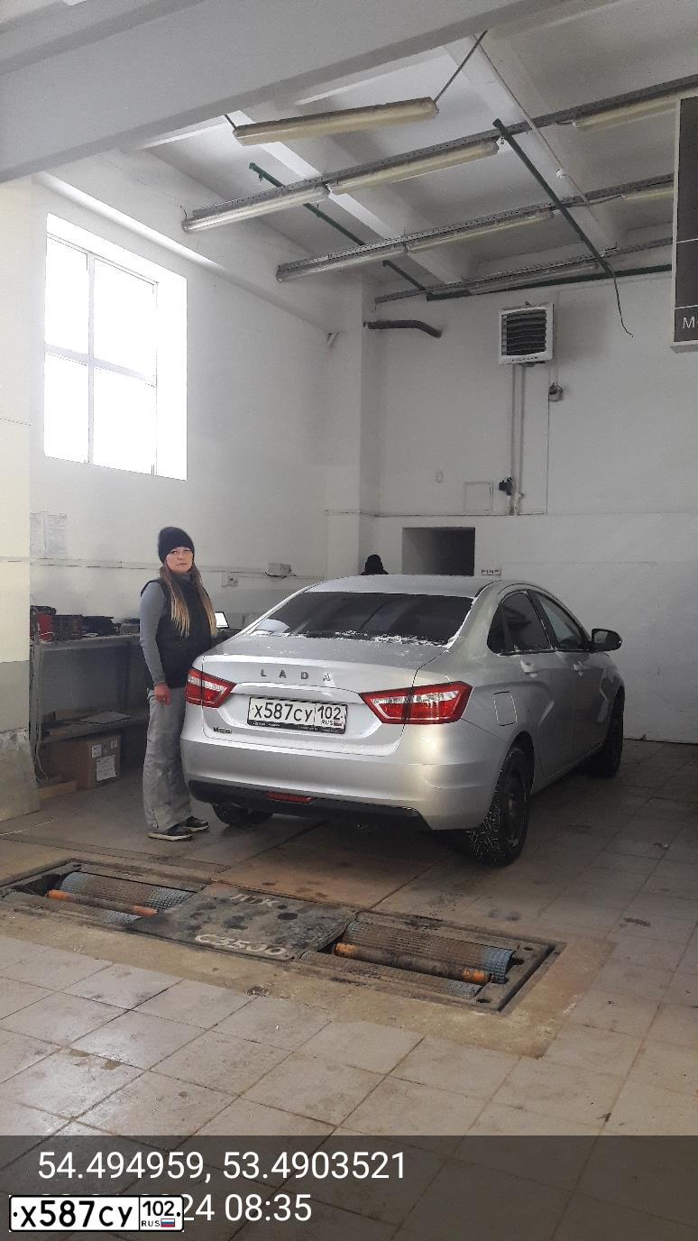 Фото автомобиля LADA VESTA, 2019 — госномер К818РН702. Цвет: Серебристый