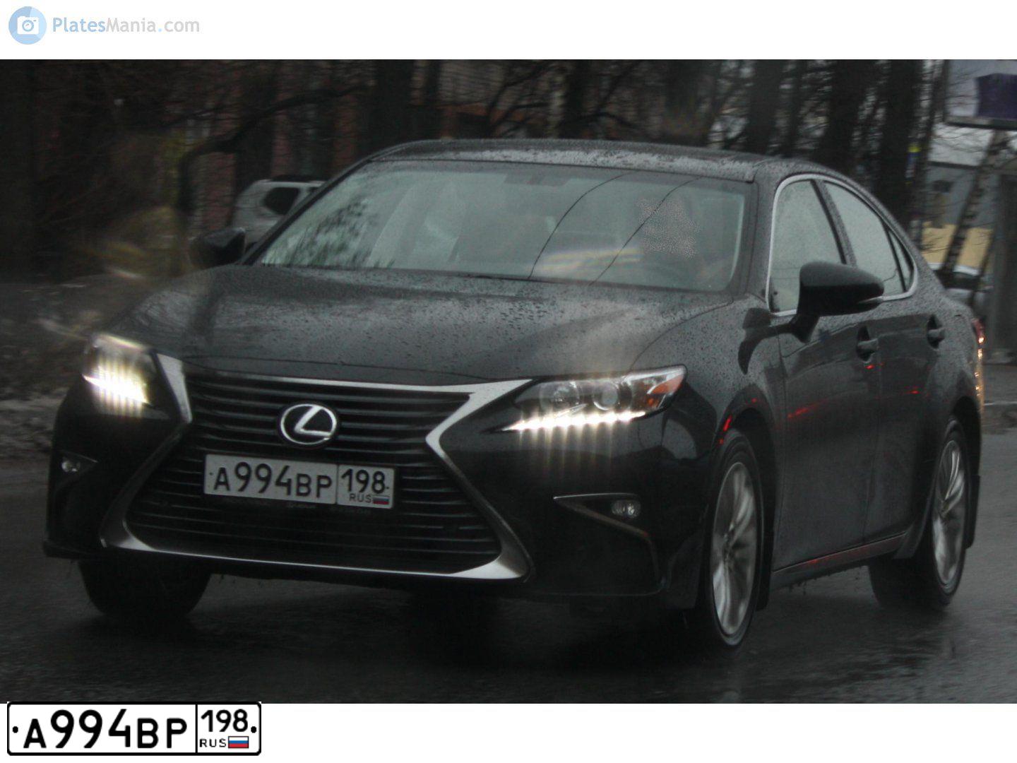Фото автомобиля LEXUS ES, 2017 — госномер А994ВР198. Цвет: ЧЕРНЫЙ