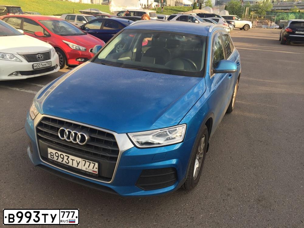 Фото автомобиля AUDI Q3, 2016 — госномер М771ВН82. Цвет: голубой