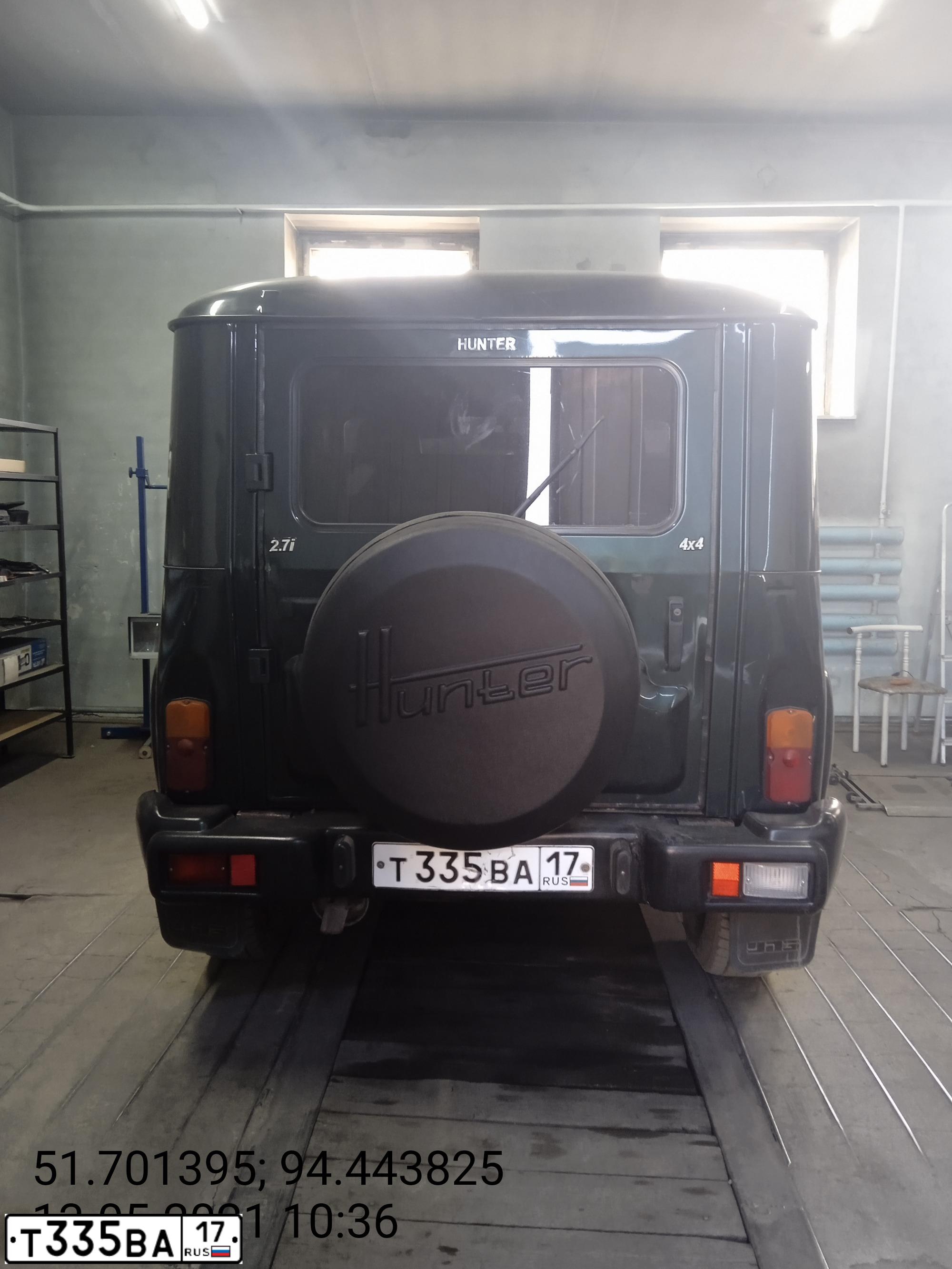 Фото автомобиля UAZ 3151 / HUNTER, 2014 — госномер Т335ВА17. Цвет: АМУЛЕТ МЕТАЛЛИК