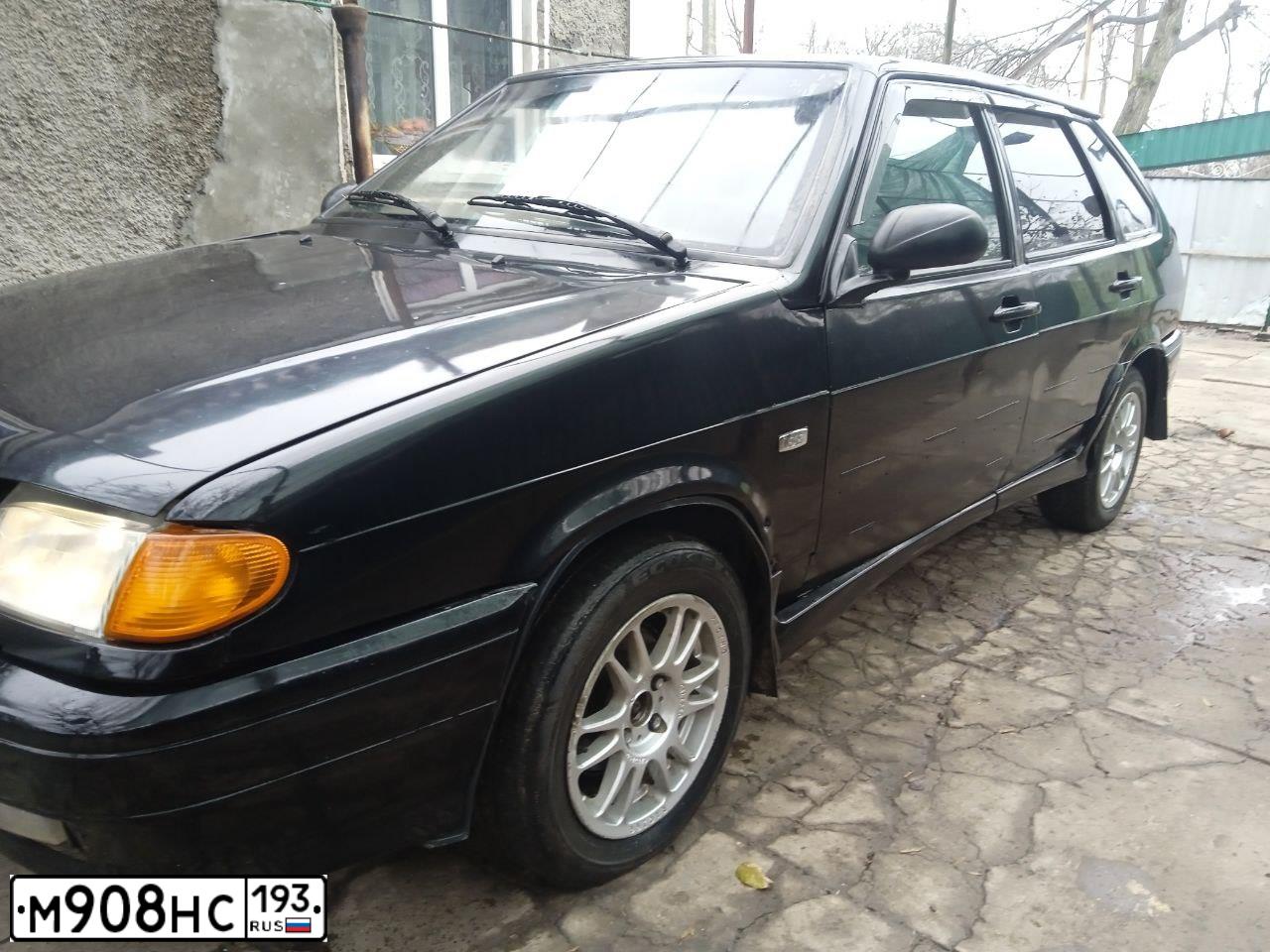 Фото автомобиля LADA 2114, 2008 — госномер О998АК185. Цвет: Темно-зеленый