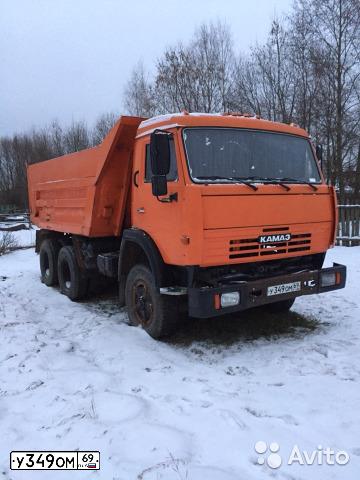 Фото автомобиля KAMAZ 55111 /6X4/, 1989 — госномер У349ОМ69. Цвет: ОРАНЖЕВЫЙ