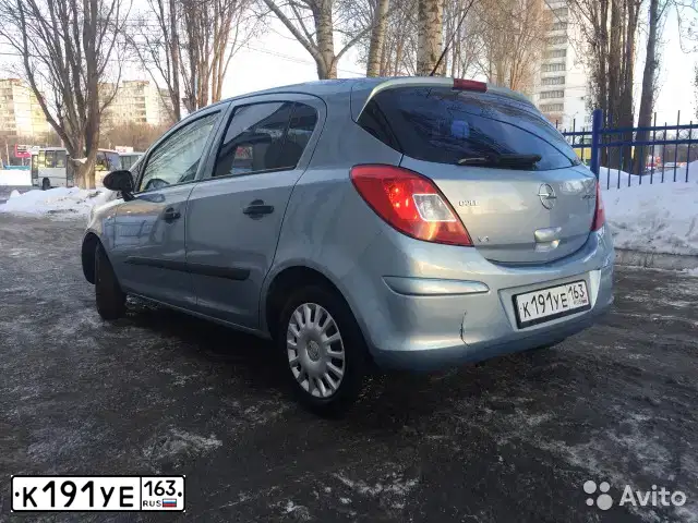 Фото автомобиля OPEL CORSA, 2007 — госномер К191УЕ163. Цвет: СВЕТЛО-ГОЛУБОЙ