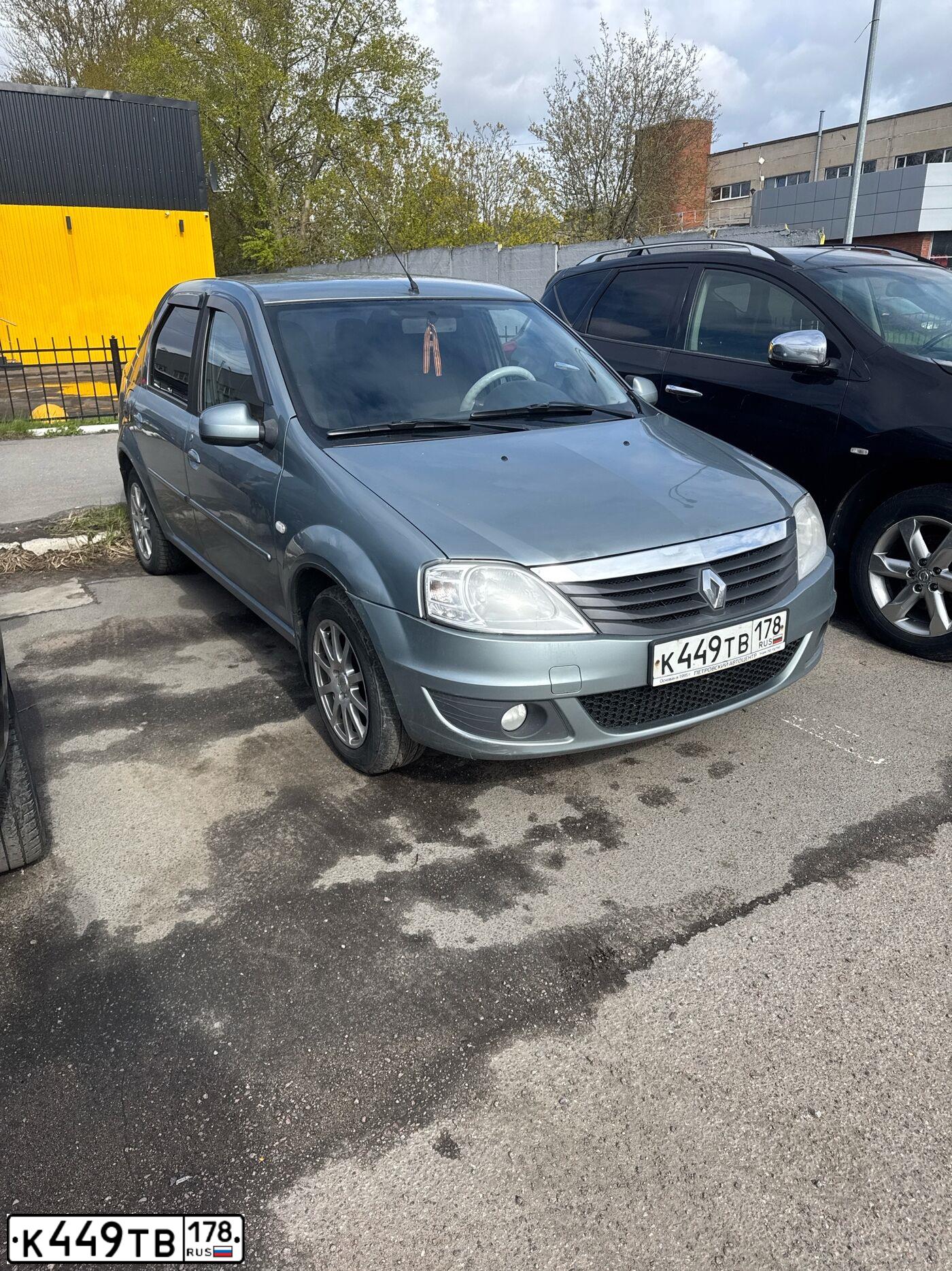 Фото автомобиля RENAULT LOGAN, 2011 — госномер К449ТВ178. Цвет: синий
