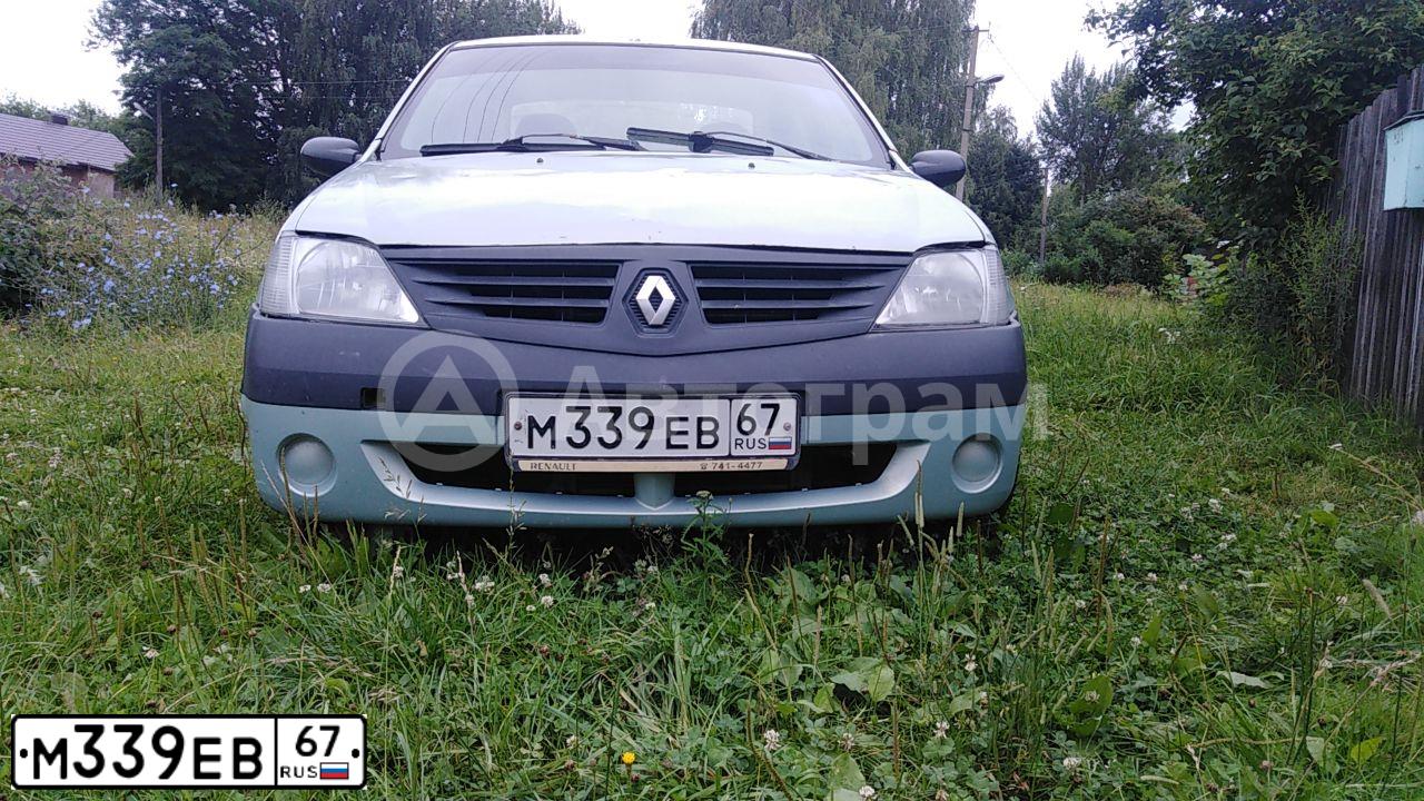 Фото автомобиля RENAULT LOGAN, 2005 — госномер М339ЕВ67. Цвет: СЕРЫЙ