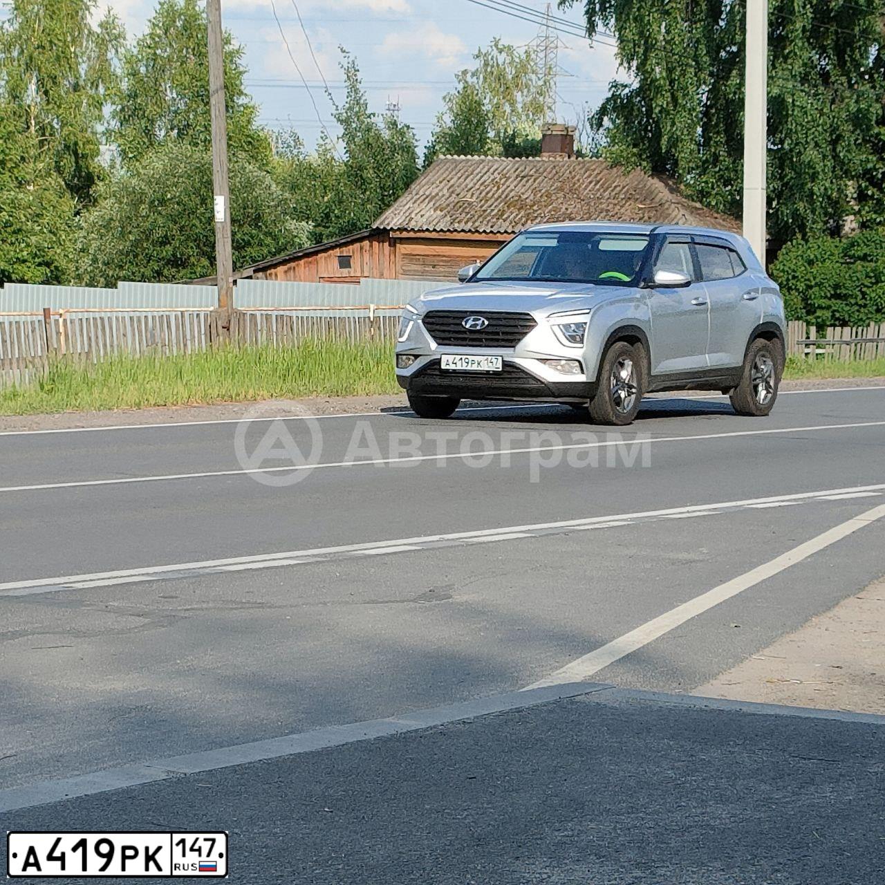 Фото автомобиля HYUNDAI CRETA, 2021 — госномер А419РК147. Цвет: СЕРЫЙ