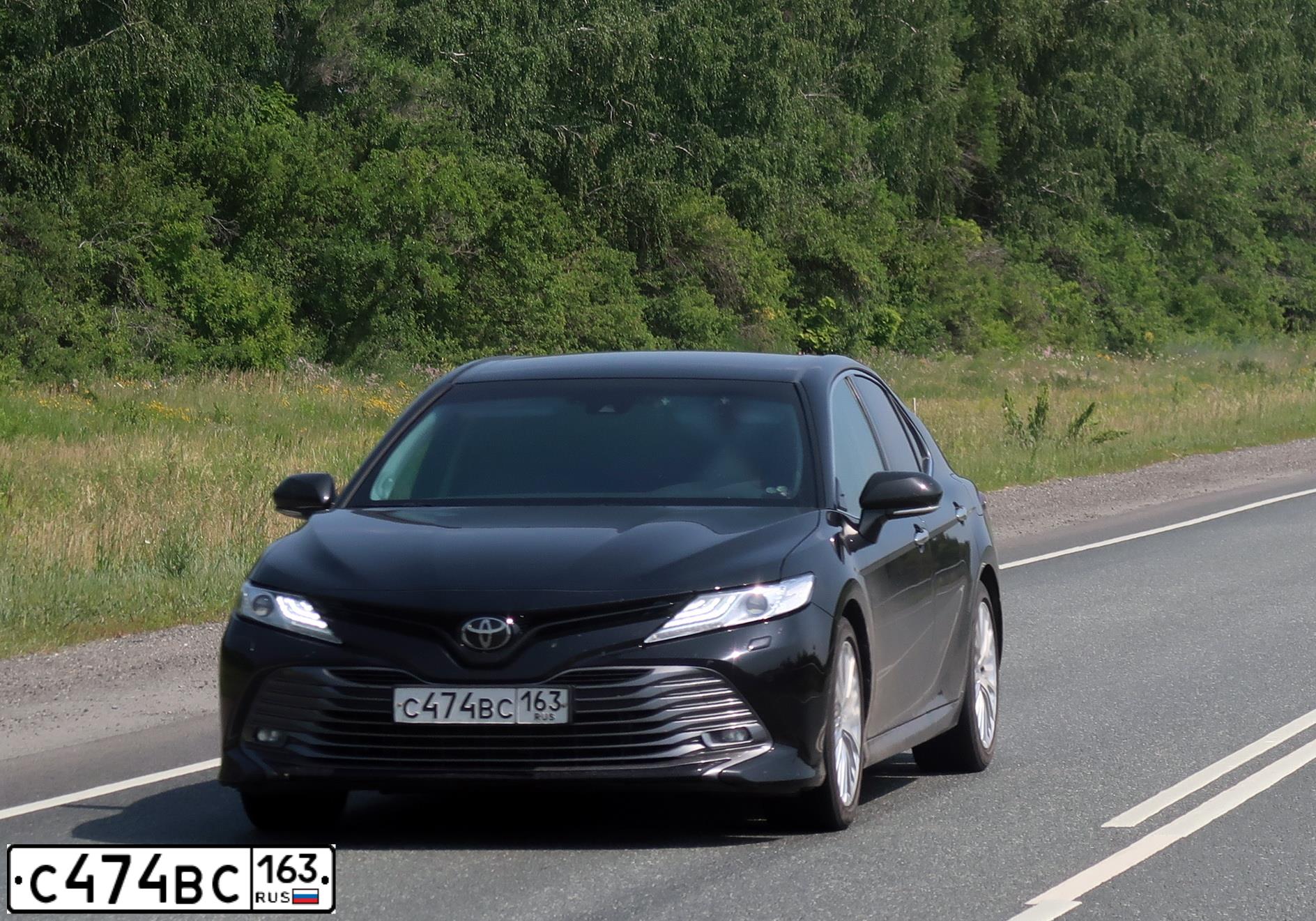 Фото автомобиля TOYOTA CAMRY, 2013 — госномер С474ВС163. Цвет: ЧЕРНЫЙ МЕТАЛЛИК