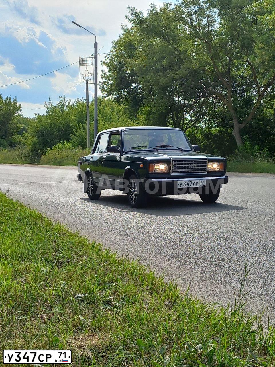 Фото автомобиля LADA 2107, 2008 — госномер У347СР71. Цвет: Темно-зеленый