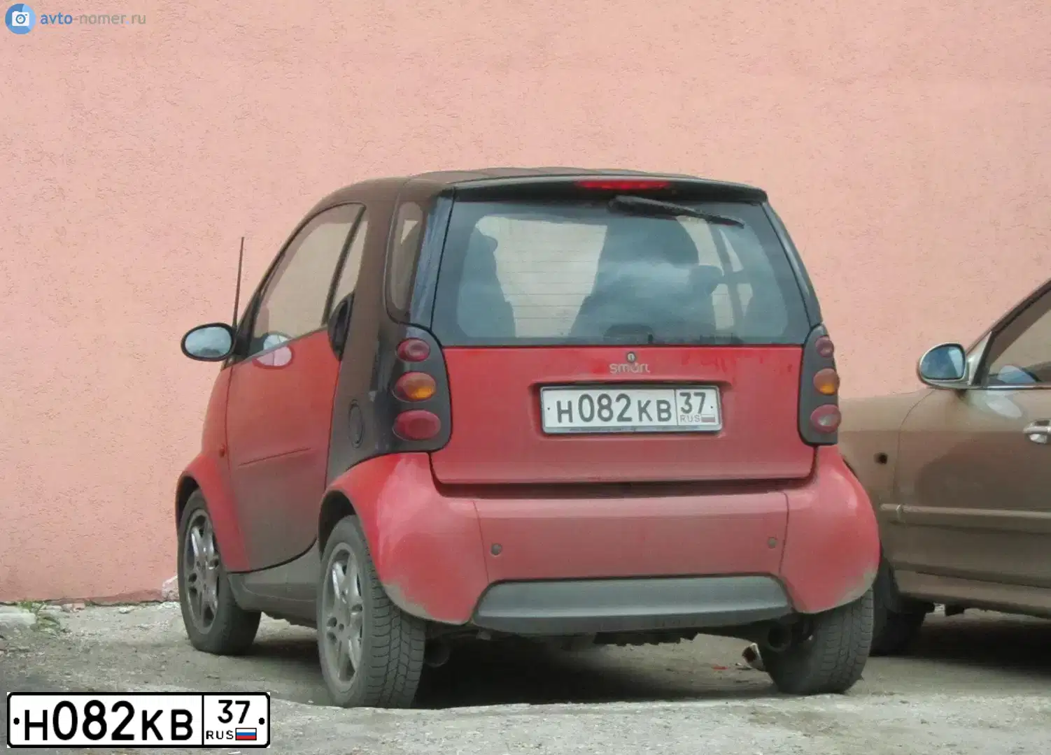Фото автомобиля SMART СМАРТ, 2002 — госномер Н082КВ37. Цвет: КРАСНЫЙ
