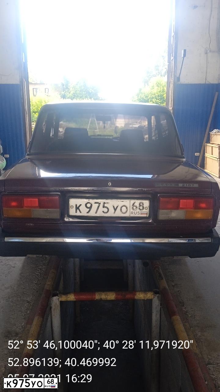 Фото автомобиля LADA 2107, 2005 — госномер С068ВВ68. Цвет: ТЕМНО-ВИШНЕВЫЙ