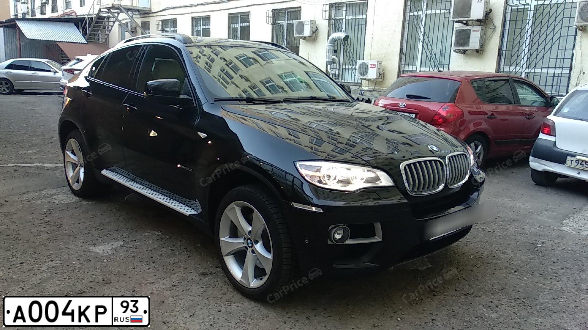 Фото автомобиля BMW X6, 2008 — госномер А004КР93. Цвет: ЧЕРНЫЙ