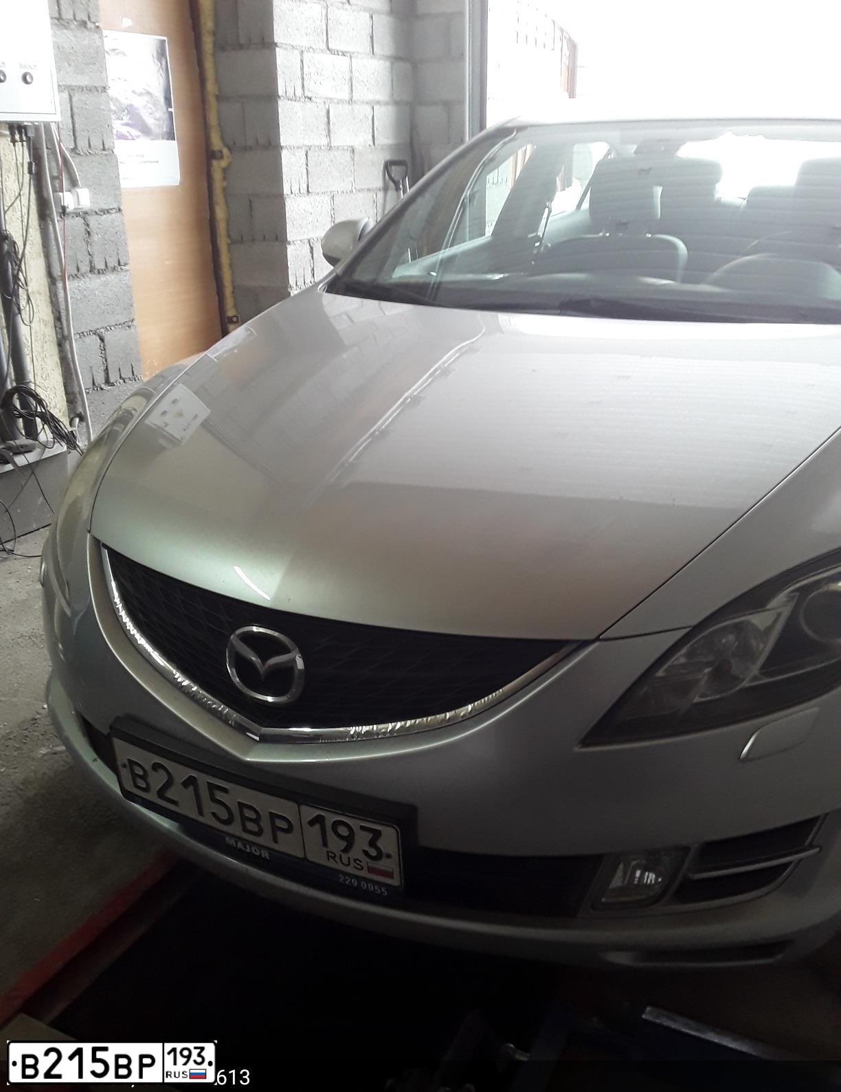 Фото автомобиля MAZDA 6, 2008 — госномер К775ВМ702. Цвет: Серебристый