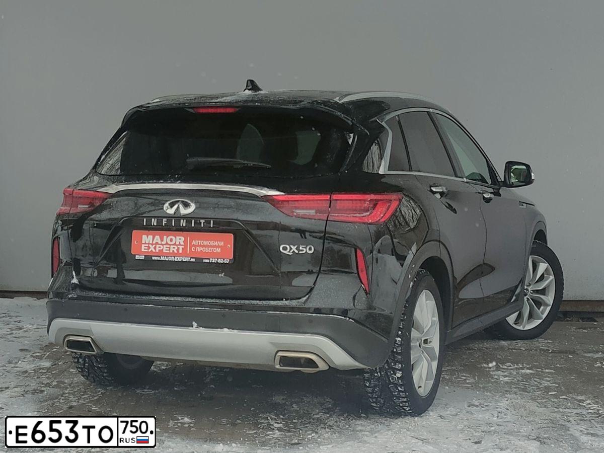 Фото автомобиля INFINITI QX50 /EX/, 2018 — госномер А333УО98. Цвет: ЧЕРНЫЙ