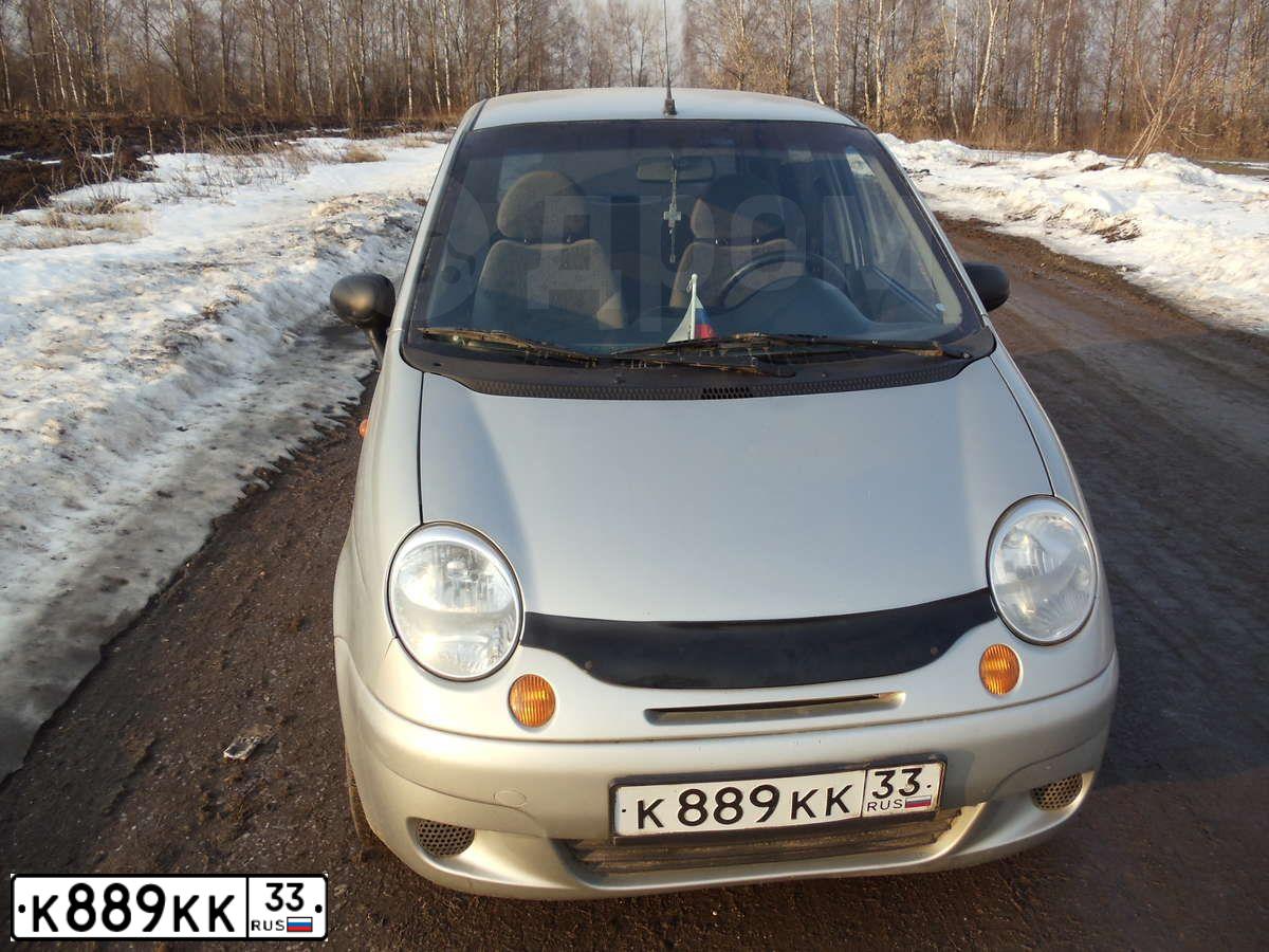Фото автомобиля DAEWOO MATIZ, 2006 — госномер К889КК33. Цвет: СЕРЕБРИСТЫЙ