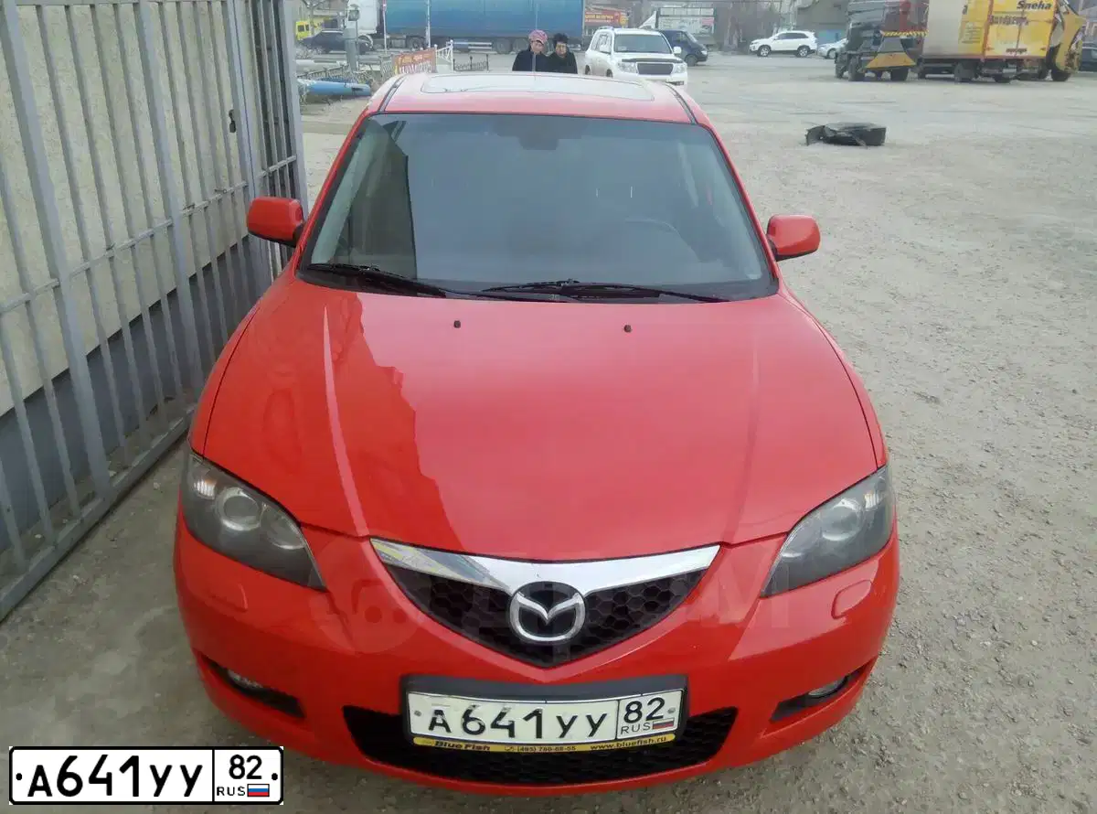 Фото автомобиля MAZDA 3, 2008 — госномер Н362АТ82. Цвет: Красный