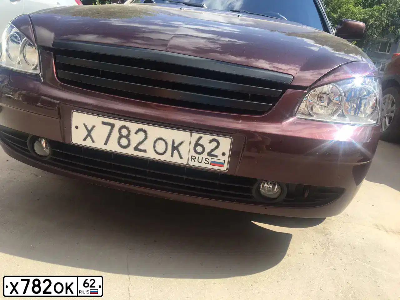 Фото автомобиля LADA 2172 PRIORA, 2010 — госномер Х782ОК62. Цвет: ТЕМНО-ВИШНЕВЫЙ