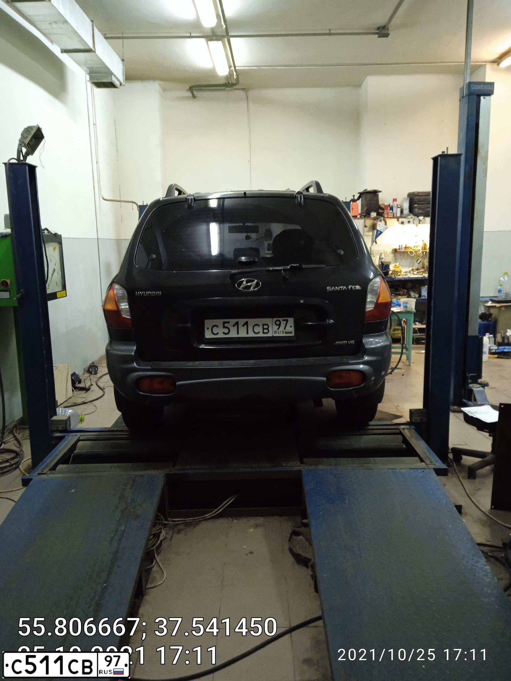 Фото автомобиля HYUNDAI SANTA FE, 2004 — госномер С511СВ97. Цвет: ЧЕРНЫЙ