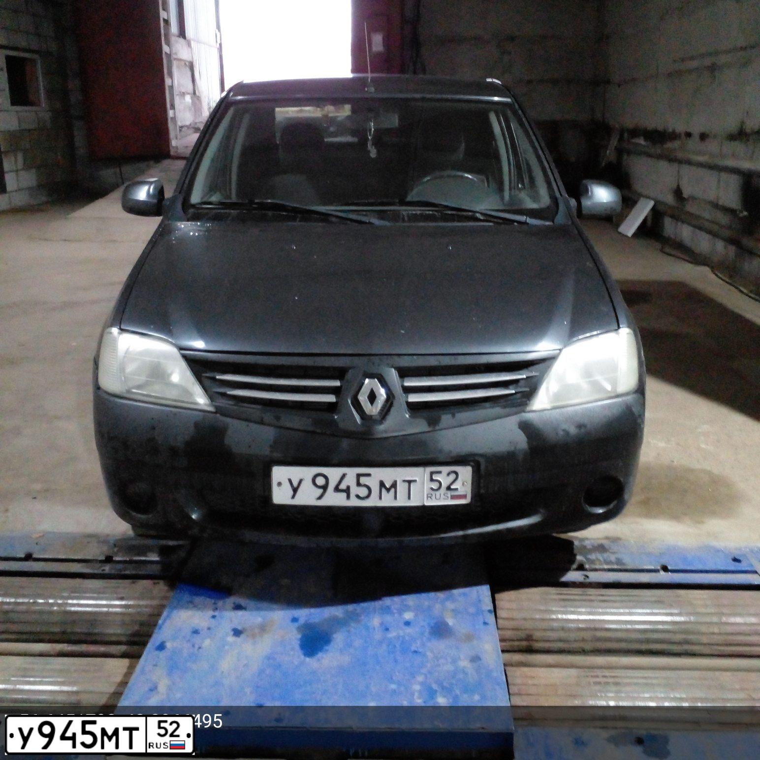 Фото автомобиля RENAULT LOGAN, 2007 — госномер У945МТ52. Цвет: ТЕМНО-СЕРЫЙ