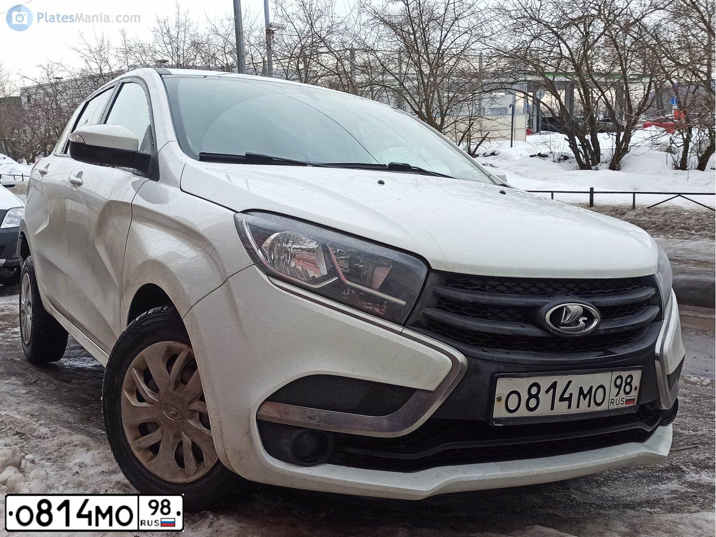 Фото автомобиля VAZ LADA XRAY GАВ330, 2020 — госномер О814МО98. Цвет: Белый