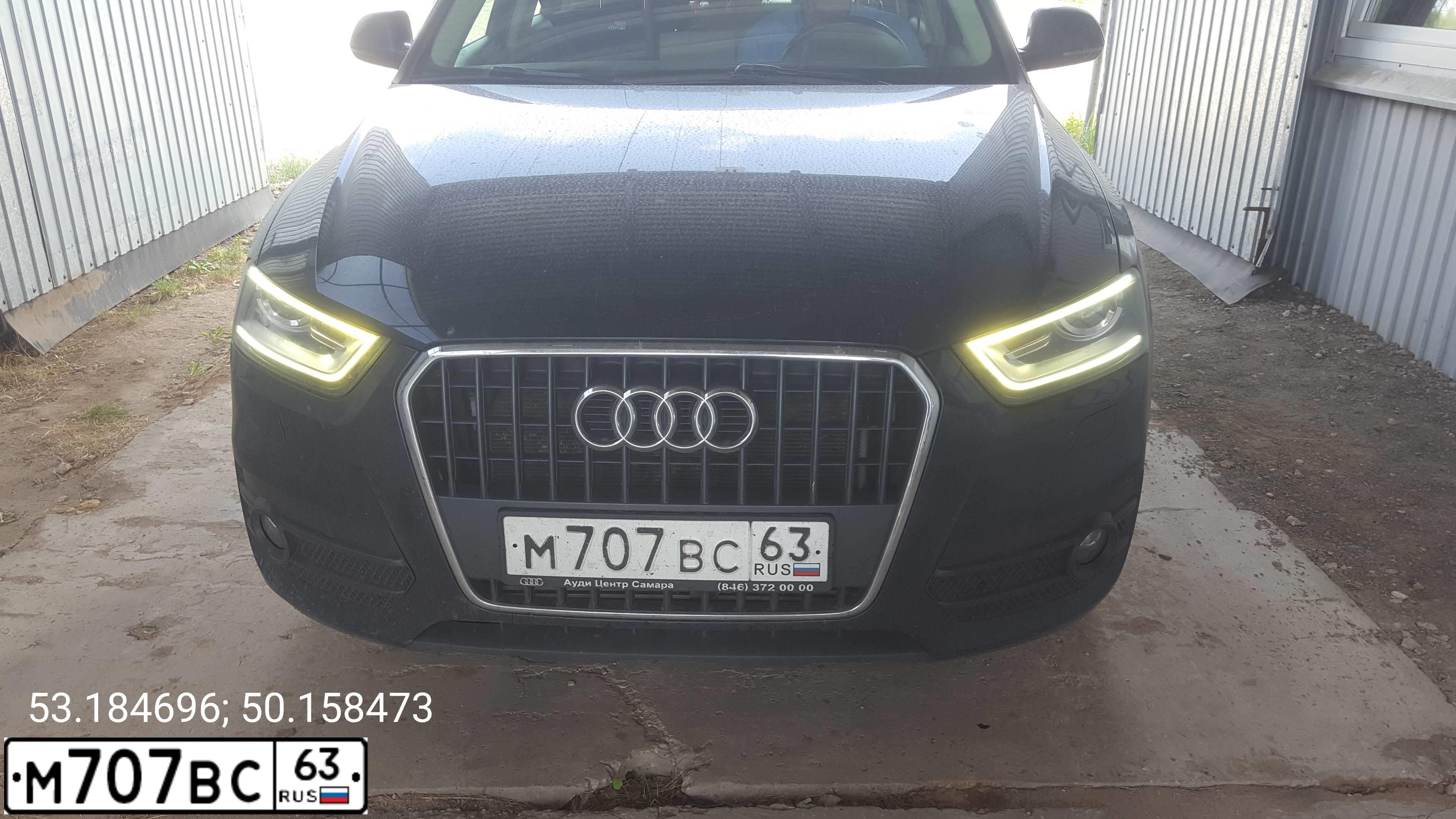 Фото автомобиля AUDI Q3, 2012 — госномер М707ВС63. Цвет: ТЕМНО-СИНИЙ