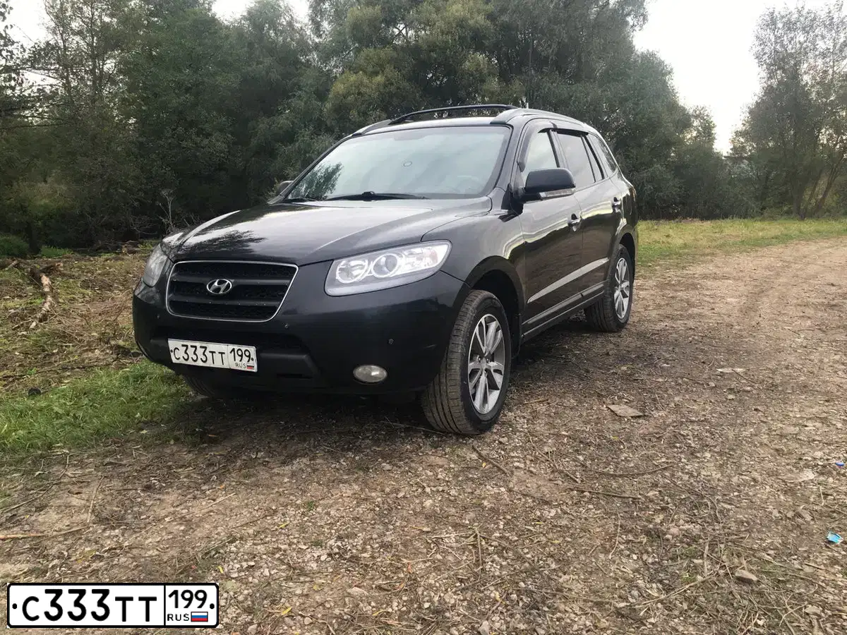 Фото автомобиля HYUNDAI SANTA FE, 2008 — госномер С333ТТ199. Цвет: ЧЕРНЫЙ