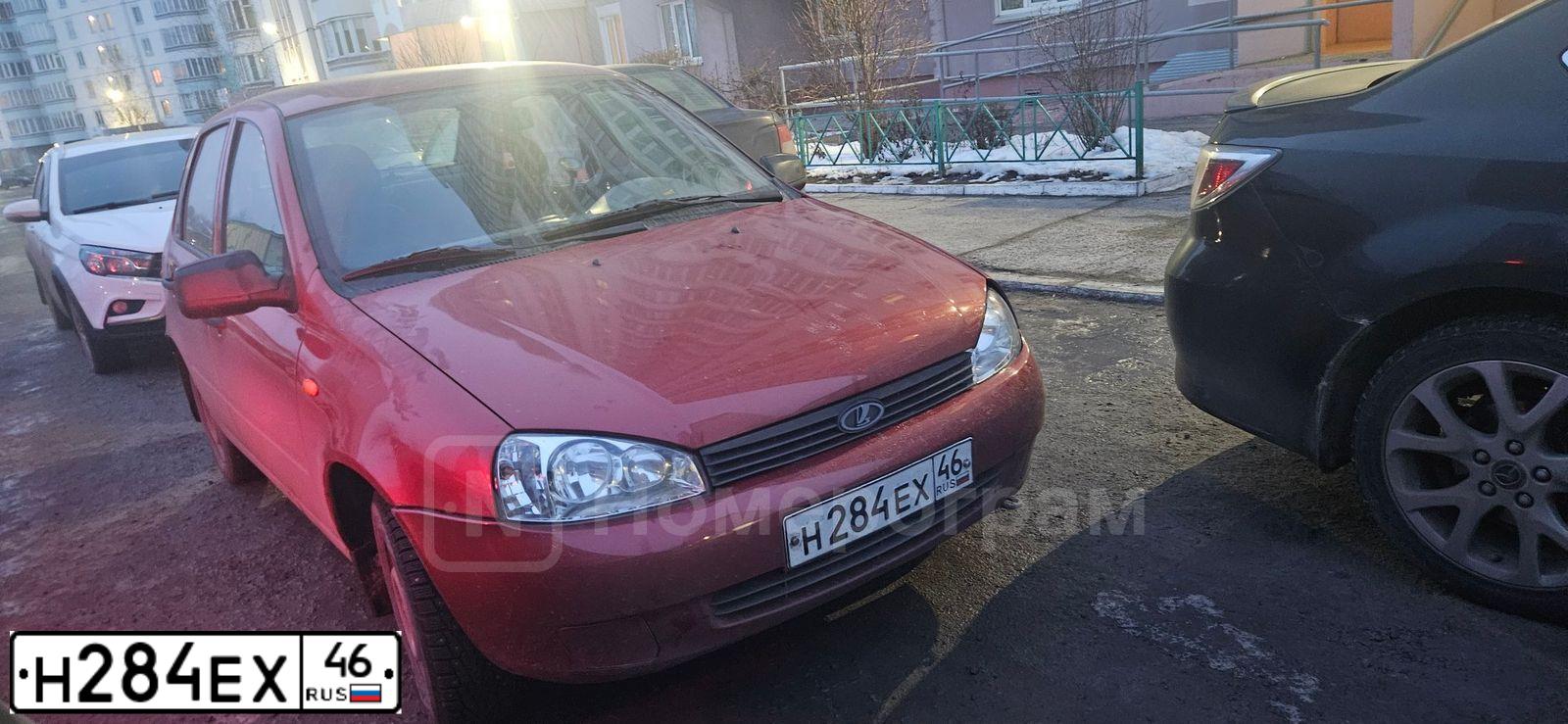 Фото автомобиля LADA 1118 KALINA, 2007 — госномер Н284ЕХ46. Цвет: СЕРЕБРИСТО-КРАСНЫЙ