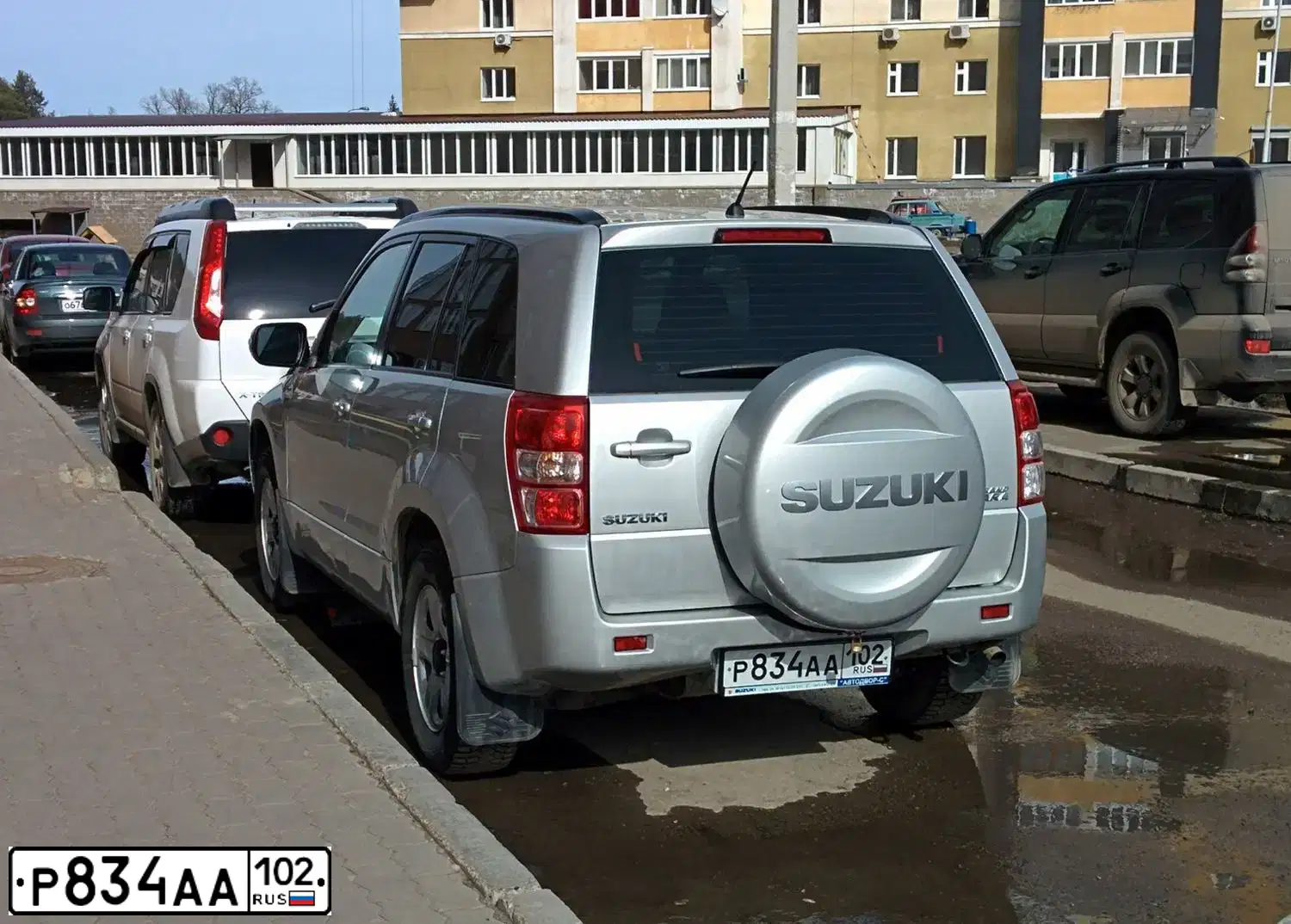 Фото автомобиля SUZUKI /GRAND/ VITARA, 2013 — госномер К208ТМ702. Цвет: Серебристый