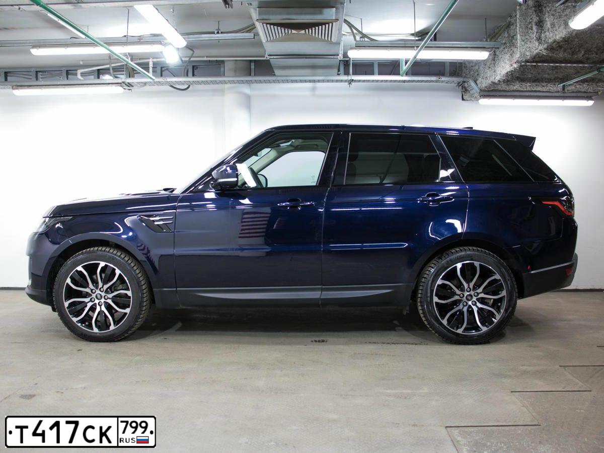 Фото автомобиля LANDROVER RANGE ROVER SPORT, 2019 — госномер У007ОВ197. Цвет: синий