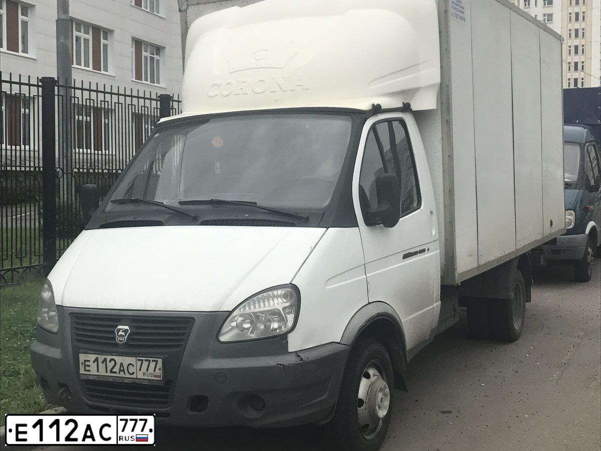 Фото автомобиля GAZ 3302 EL, 2013 — госномер Е112АС777. Цвет: Белый
